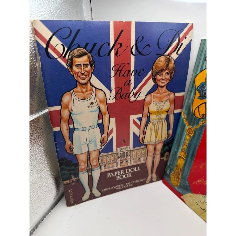 Vintage 1982 Princess Diana & Prince Charles Paper Doll Book Set Chuck & Di 80s